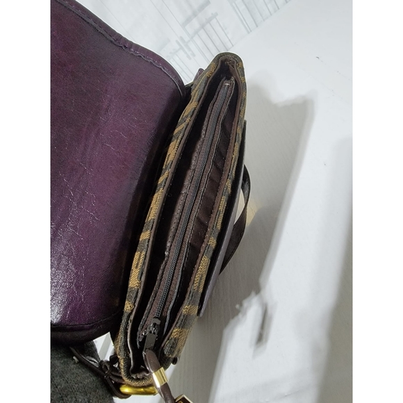 Fendi Vintage Zucca Crossbody Bag Brown